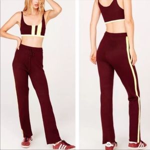 LOWERED  For love & lemons Veronica set neon zip top and bottom